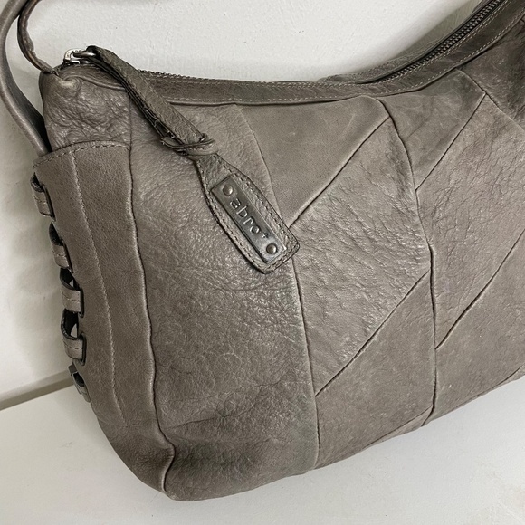 ABRO Distressed Leather Patchwork Boho Hobo Shoulder Bag - Picture 3 of 14